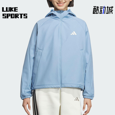 Adidas/阿迪达斯正品SOFTSHELL JACKET女士运动连帽外套KC0087