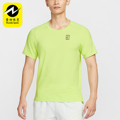 Nike/耐克正品Dri-FIT男士透气网球修身圆领运动短袖FZ6911-736