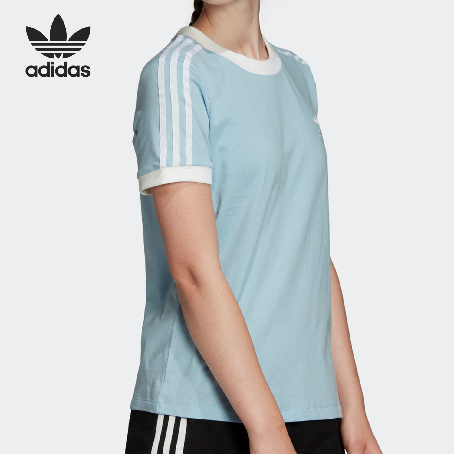 Adidas/阿迪达斯正品当季新款三叶草时尚舒适女子短袖 FM3322
