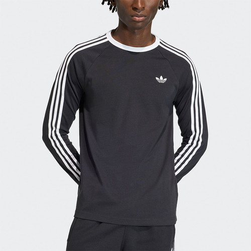 Adidas/阿迪达斯正品三叶草新款男黑白色亲肤经典长袖T恤KE3546