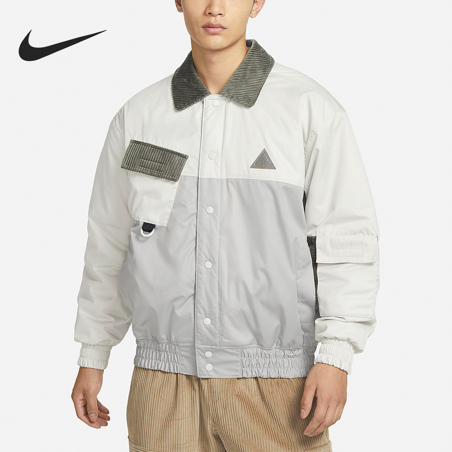 Nike/耐克正品冬季新款男子运动保暖休闲翻领棉服DQ6120-072