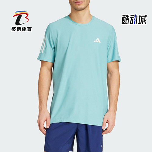 Adidas/阿迪达斯正品OWN THE RUN TEE男士运动圆领短袖T恤JX2211