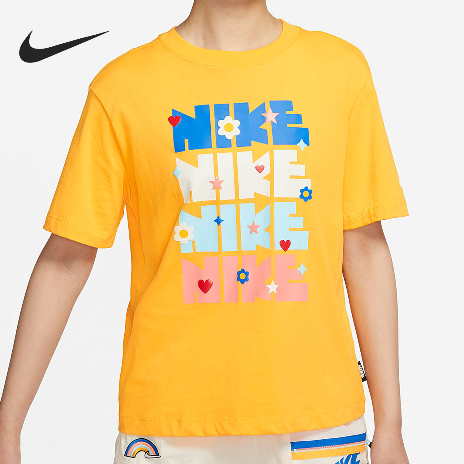 Nike/耐克正品当季女子新款印花休闲运动短袖T恤DJ5377-764