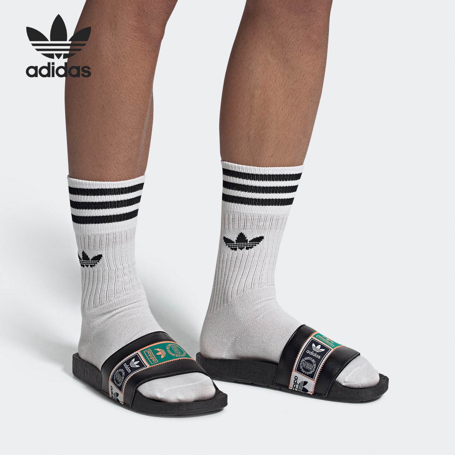 拖鞋正品Adidas/阿迪达斯