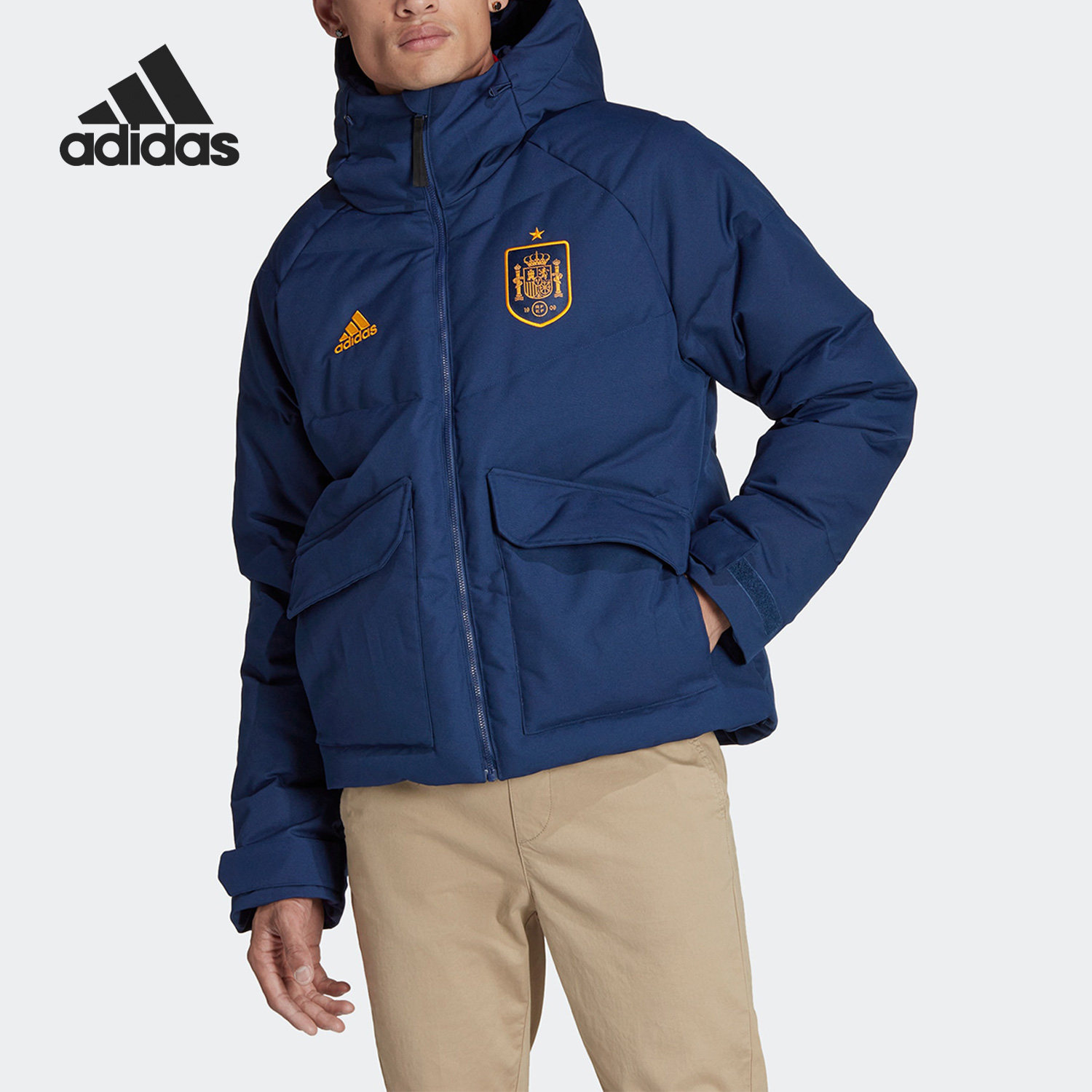 Adidas/阿迪达斯正品冬季男子西班牙队足球运动羽绒服HE8906