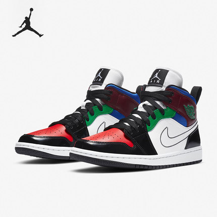 Nike/耐克正品Air Jordan 1 Mid SE AJ1女子彩色拼接篮球鞋DB5454