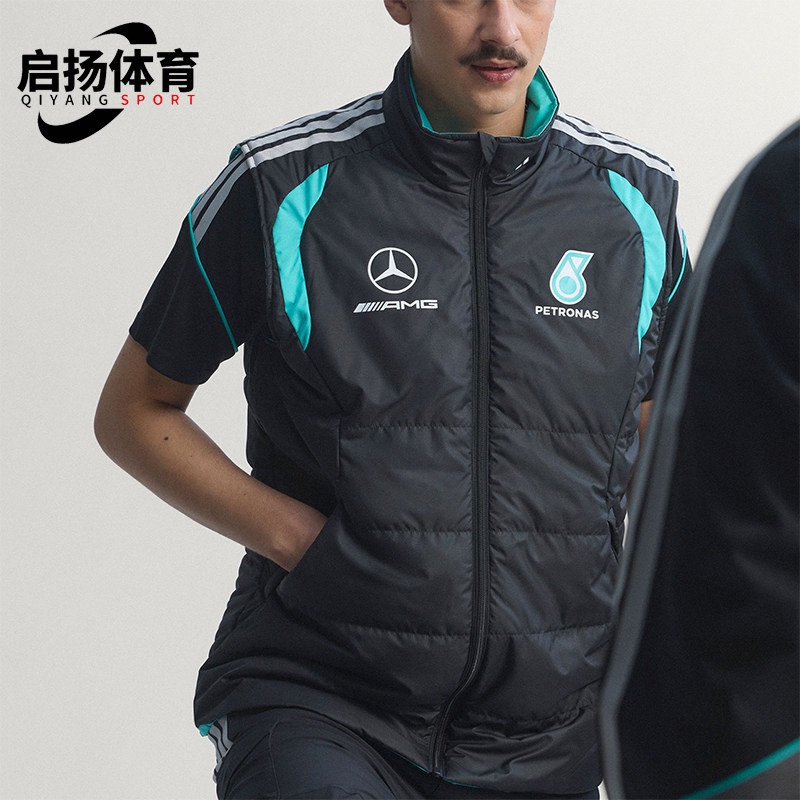 Adidas/阿迪达斯正品新款男黑蓝绿色保暖经典棉马甲背心KE5476