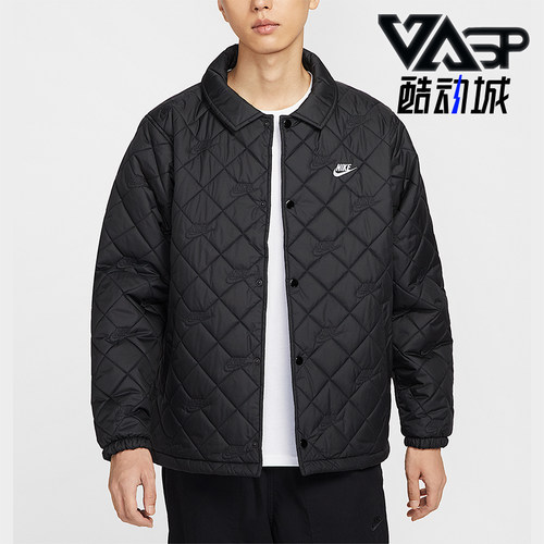 Nike/耐克正品2025 Club男士耐穿宽松保暖梭织运动棉服HV1378-010