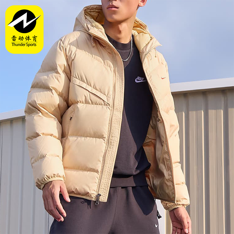 耐克男士保暖宽松印花运动羽绒服