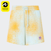 印花透气短裤 Adidas 中腰经典 三叶草女士时尚 HL6610 阿迪达斯正品