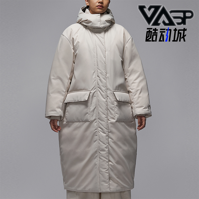 Nike/耐克正品JORDAN女士休闲保暖宽松连帽运动羽绒服HV5168-104