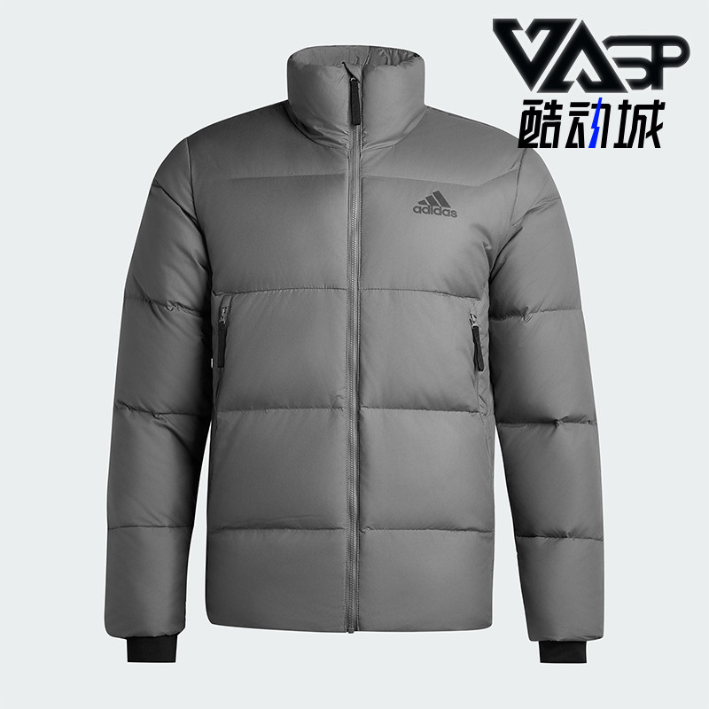Adidas/阿迪达斯正品冬季男士运动保暖休闲简约立领羽绒服KF6761
