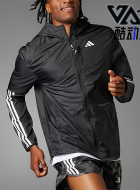 Adidas/阿迪达斯正品OtrE3s新款男黑色经典跑步夹克外套IK4986