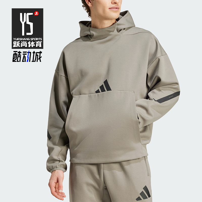 阿迪达斯男士连帽宽松保暖卫衣