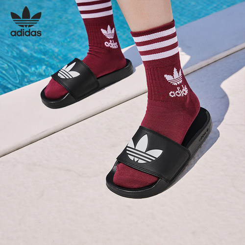 Adidas/阿迪达斯正品当季新款三叶草男子运动休闲拖鞋FU8298