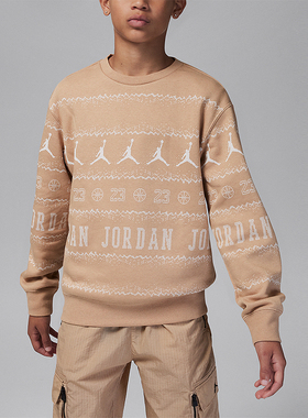 Nike/耐克正品JORDAN大童运动休闲加绒圆领卫衣FV5658-200