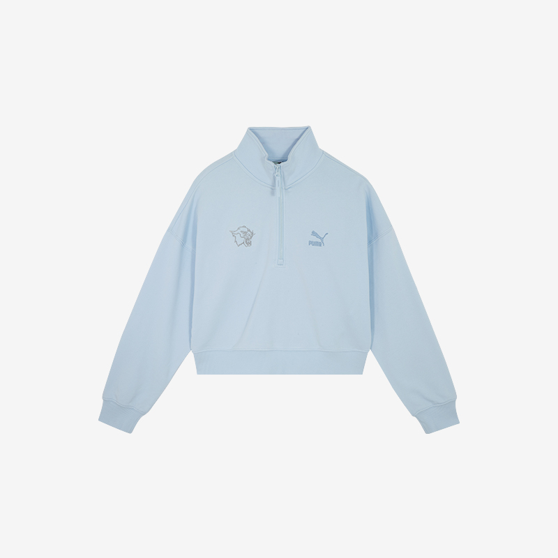 Puma/彪马正品当季新款女士复古时尚短款半拉链卫衣625533-31