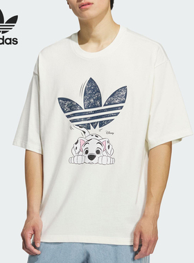 Adidas/阿迪达斯正品三叶草男士日常趣味印花休闲短袖KG6683