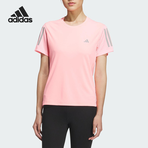 Adidas/阿迪达斯官方正品当季女士圆领跑步训练短袖JZ2201