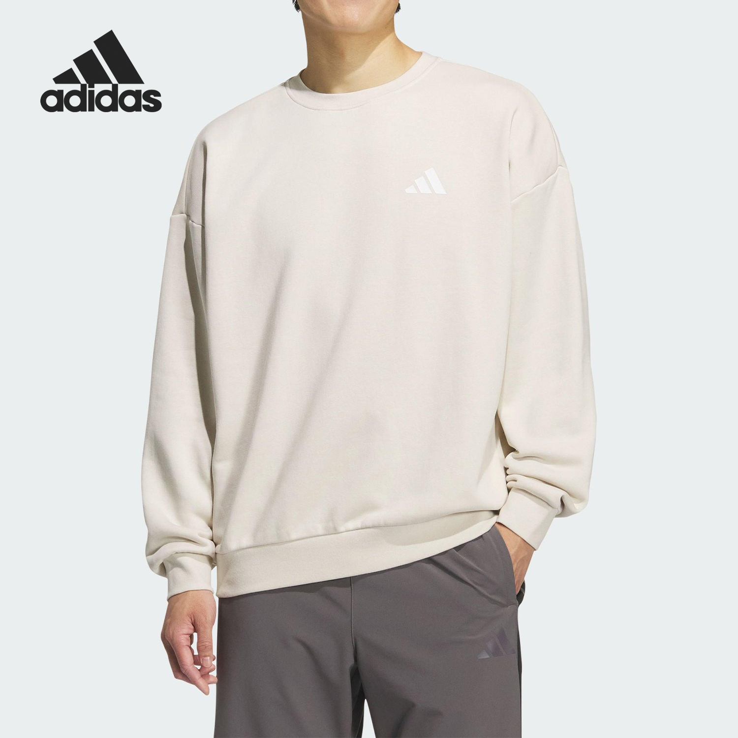 Adidas/阿迪达斯官方正品V GFX CREW 2男女圆领针织卫衣KF5193
