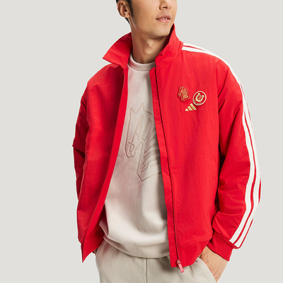 Adidas/阿迪达斯正品2025冬季款男士日常翻领梭织运动外套KE4059
