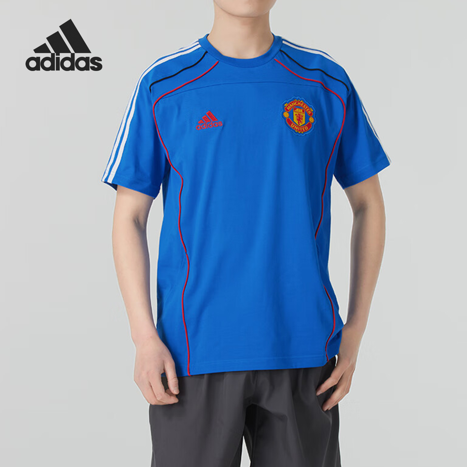 Adidas/阿迪达斯正品春季新款男士训练运动足球短袖JF0370