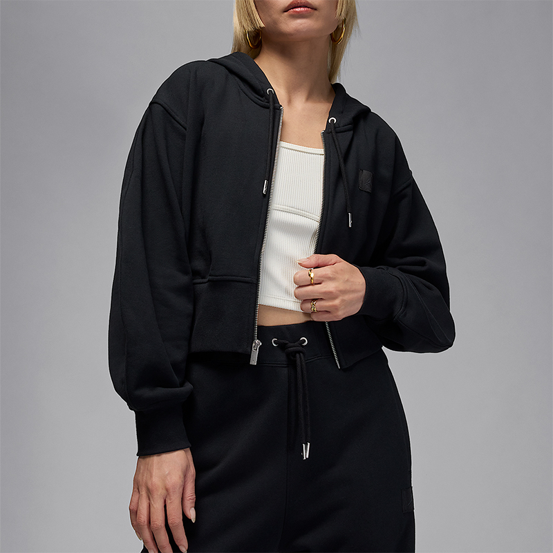 Nike/耐克正品JORDAN女士休闲连帽收腰针织宽松外套IB9864-010