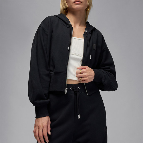 Nike/耐克正品JORDAN女士休闲连帽收腰针织宽松外套IB9864-010