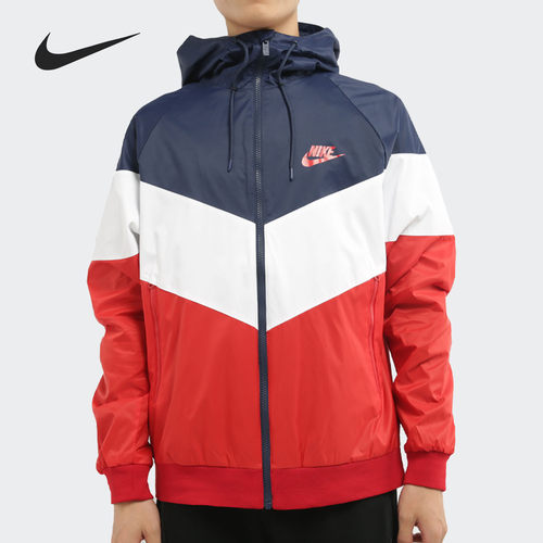 Nike/耐克正品男子撞色梭织连帽时尚运动休闲夹克外套 DC4113