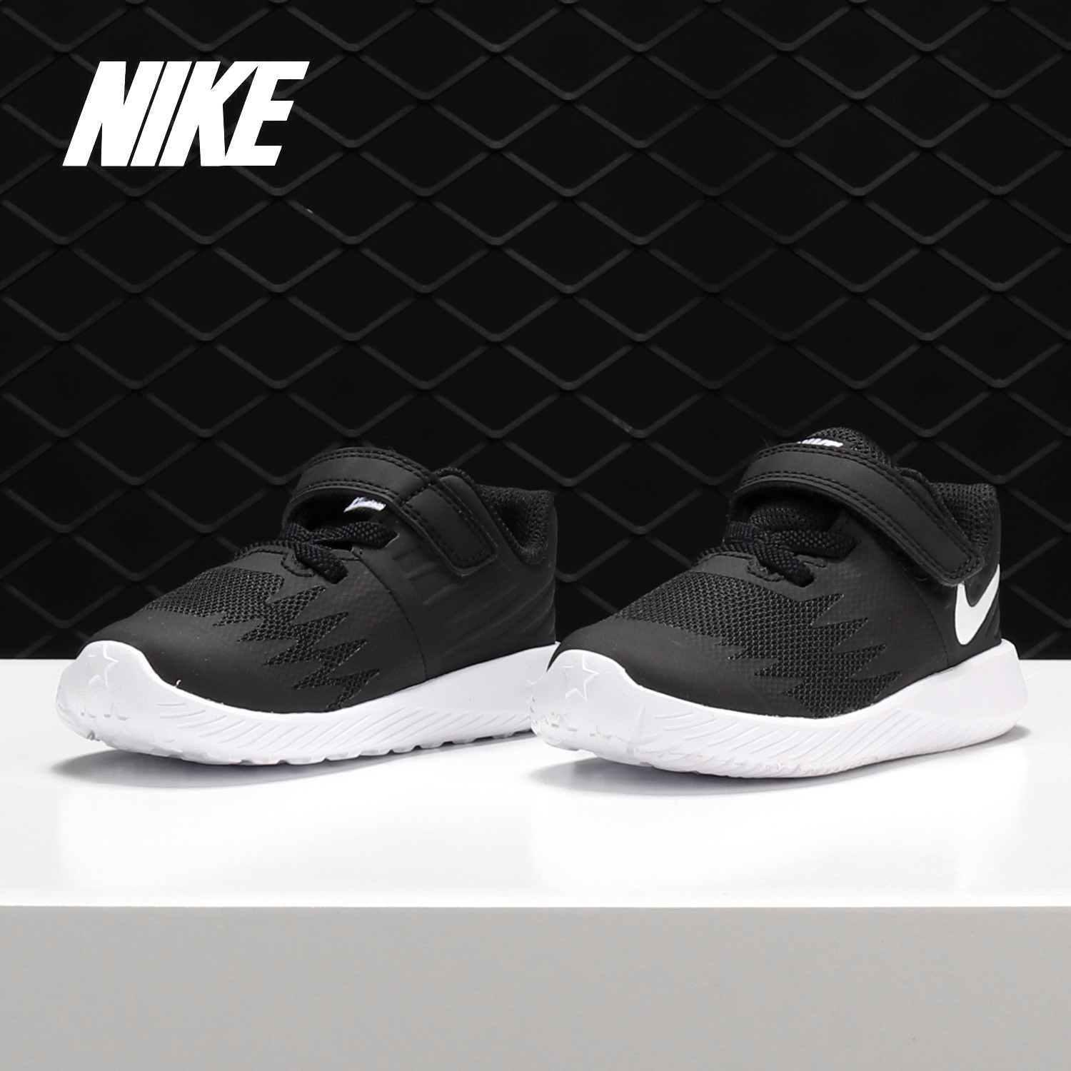 耐克runnertdv休闲风魔术贴童鞋