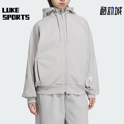 Adidas/阿迪达斯正品新款女士连帽运动短款休闲外套JY8067