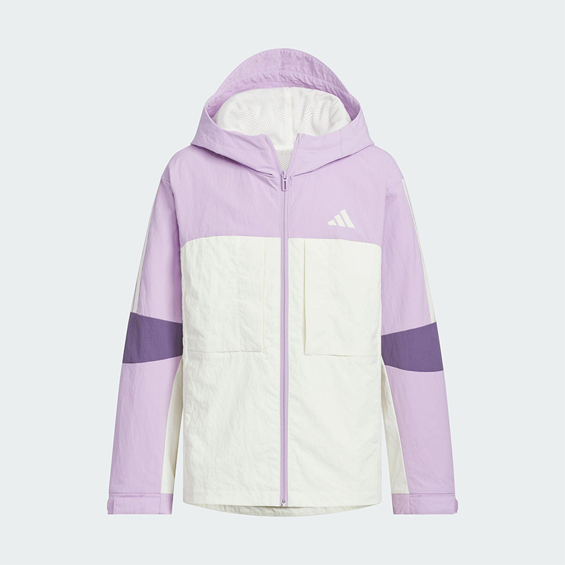 Adidas/阿迪达斯正品WOVEN JACKET儿童宽松连帽梭织外套KS0648