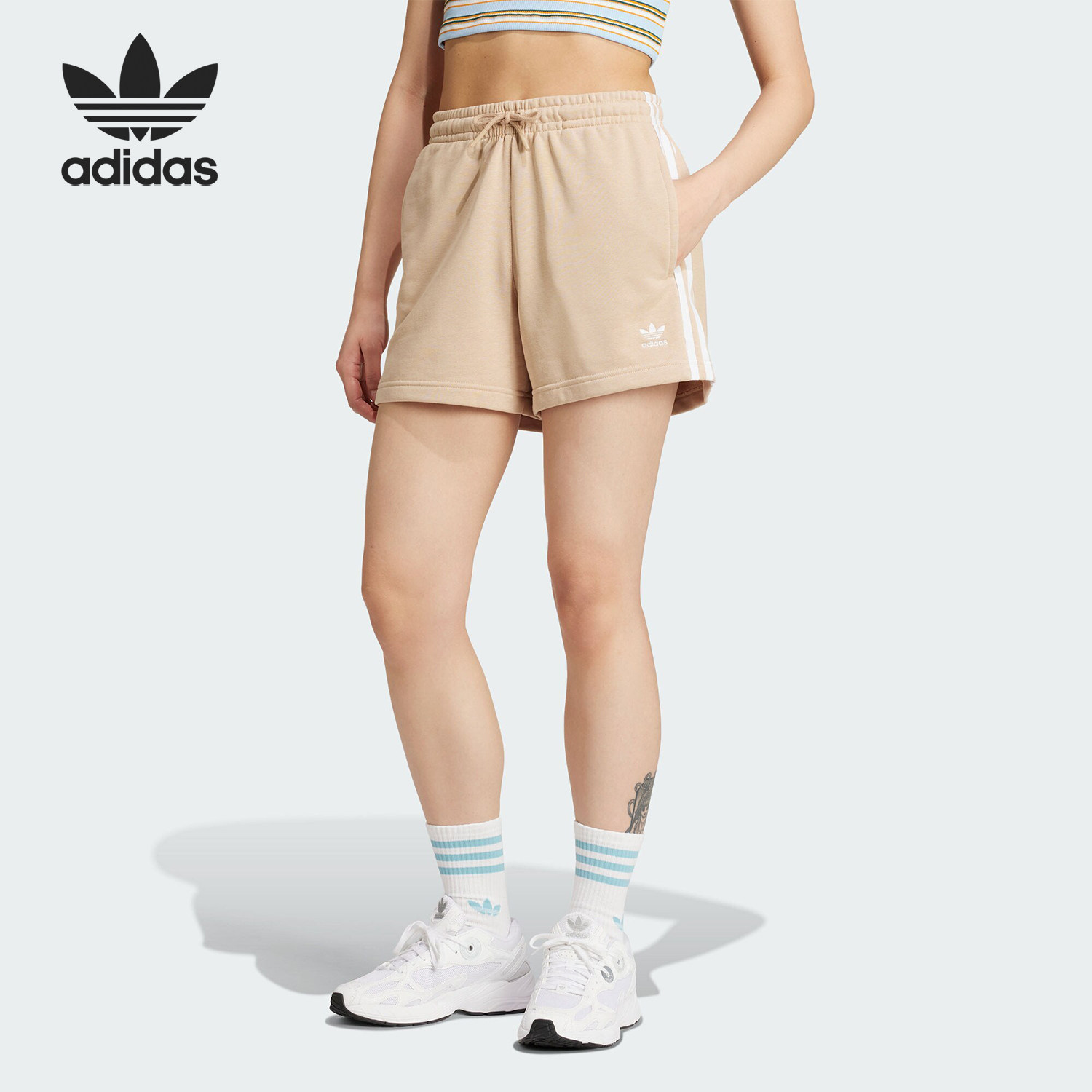 Adidas/阿迪达斯正品三叶草女士宽松针织运动休闲短裤IY2159,运动服/休闲服装,运动中长裤／短裤,淘宝优惠券,粉丝福利购,淘宝优惠卷