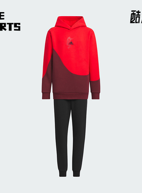Adidas/阿迪达斯正品新款儿童连帽舒适运动休闲套装IT4051