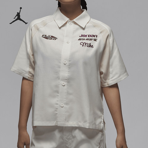 Nike/耐克正品Jordan女士短袖翻领休闲梭织上衣FV7093-133