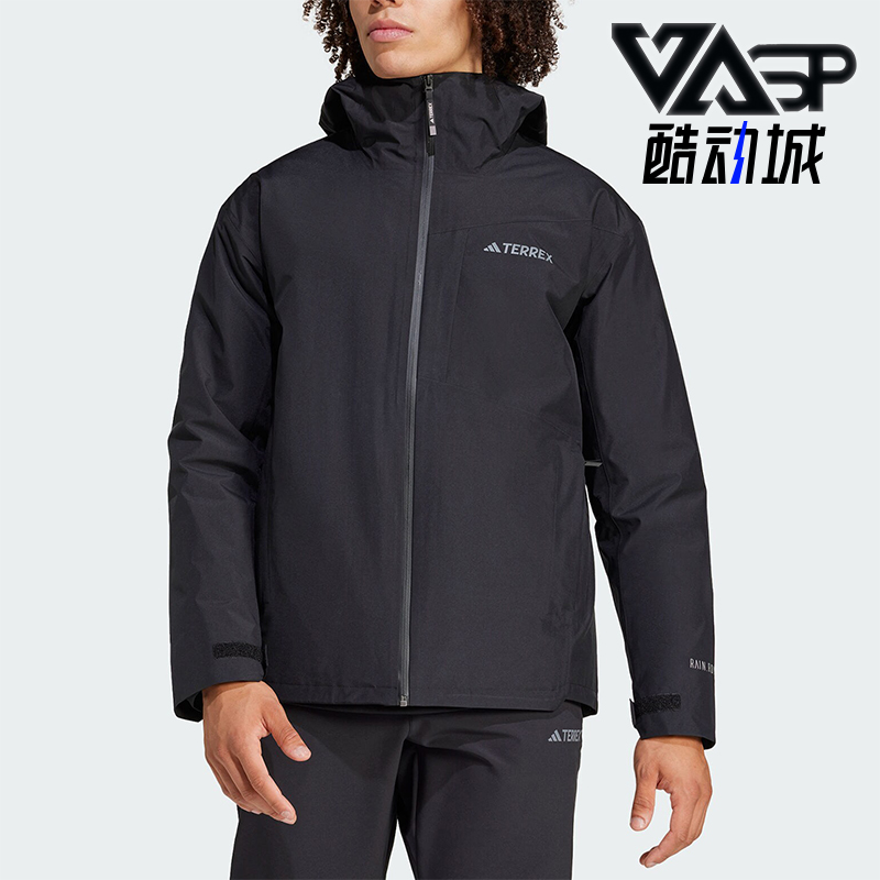 阿迪达斯男士连帽宽松休闲外套