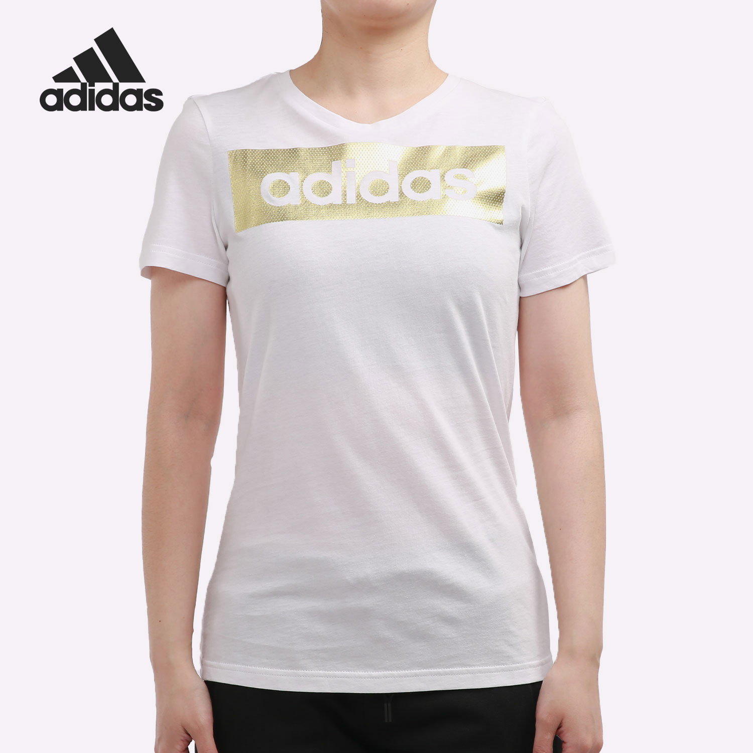 Adidas/阿迪达斯正品 夏季新款女子运动圆领套头短袖T恤CD1981