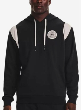 UA/安德玛正品Rival Alma Mater男士抓绒连帽训练卫衣1373829-001