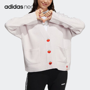 当季 Adidas 阿迪达斯正品 Neo HD7283 女子芝麻街联名针织开衫