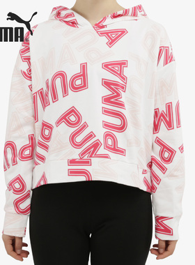 PUMA/彪马正品当季新款女子logo连帽短款套头运动卫衣582936