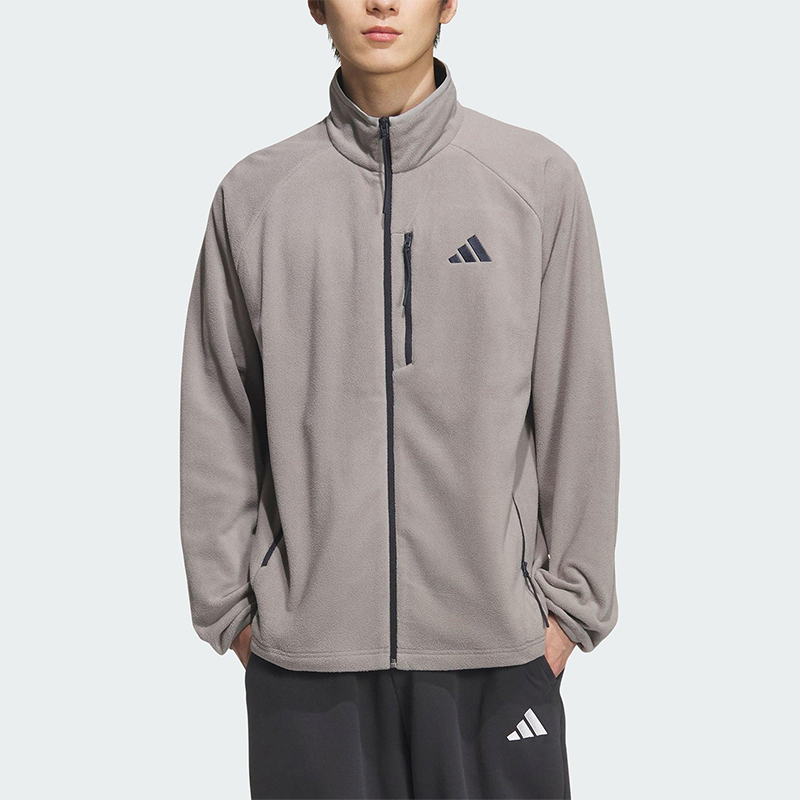 Adidas/阿迪达斯正品FLEECE JACKET男女休闲立领宽松外套KF5238