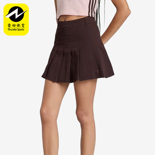 Adidas/阿迪达斯正品三叶草女士拉链褶皱休闲运动短裙KD5446