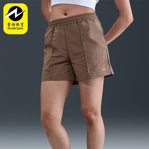 Nike/耐克正品纯色松紧腰三分休闲短裤新款经典女短裤FV6623-233