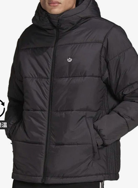 Adidas/阿迪达斯正品三叶草休闲男子连帽运动保暖棉服 H13555