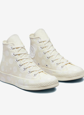 Converse匡威女子白色波点印花高帮舒适运动休闲帆布鞋A01183C