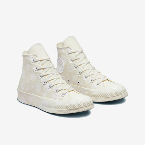 Converse匡威女子白色波点印花高帮舒适运动休闲帆布鞋A01183C