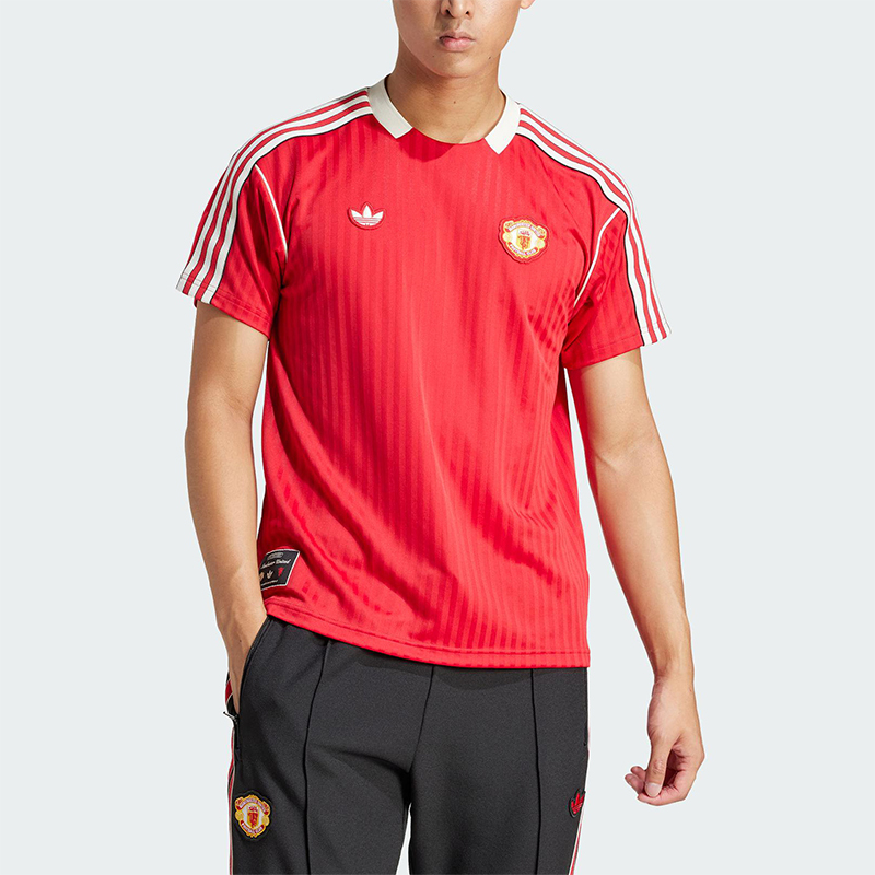 Adidas/阿迪达斯正品三叶草男士足球运动透气训练短袖JF0386