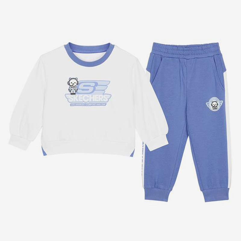 Skechers/斯凯奇正品超级飞侠联名系列女童针织套装L321G058