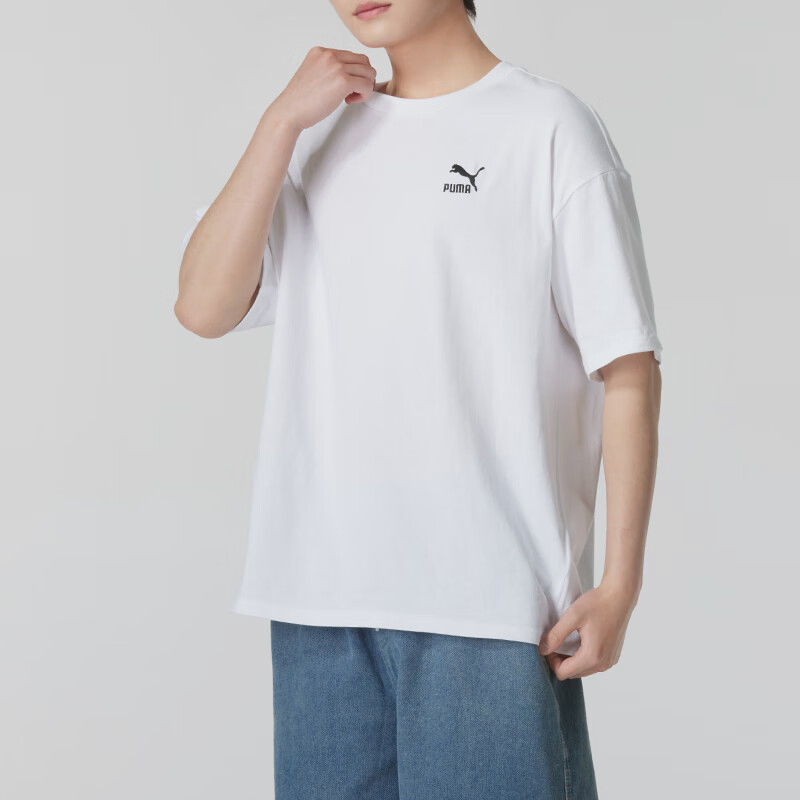 Puma/彪马正品2024男女同款针织透气运动休闲短袖627004-02