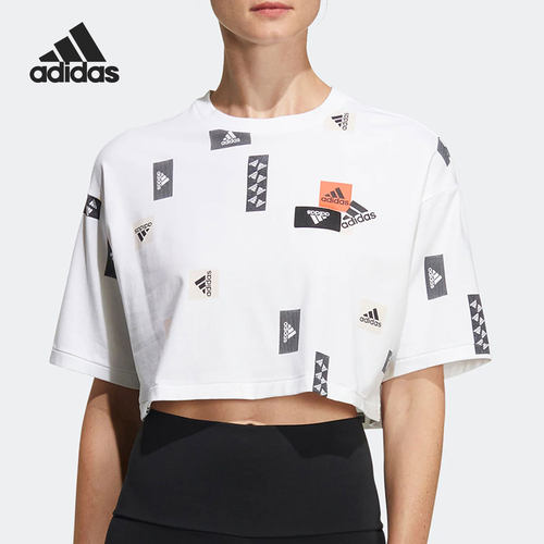 Adidas/阿迪达斯正品夏季新款女子运动休闲印花短袖T恤HM5284